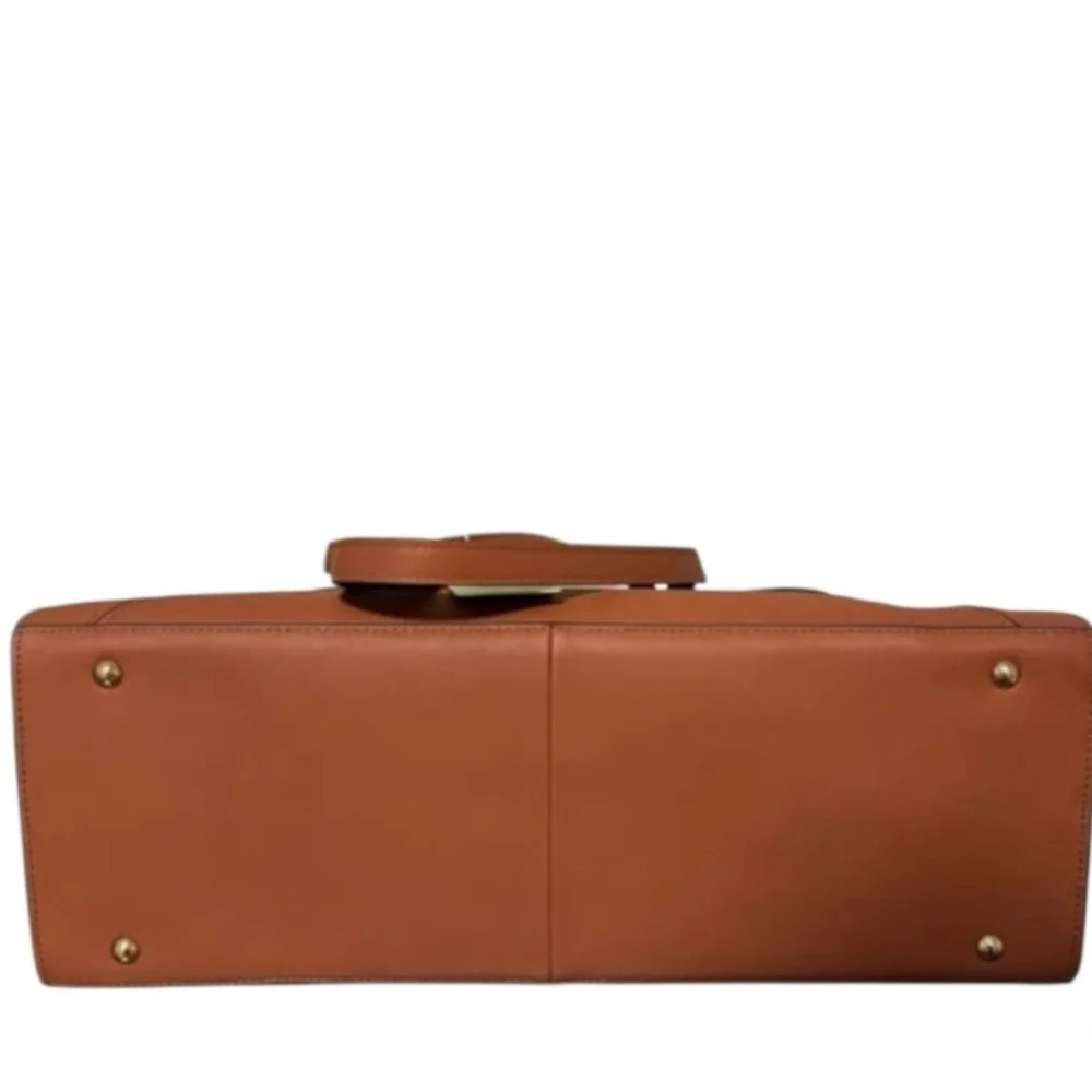 Structured Brown Leather Tote Bag - Women - Picture 4 of 7